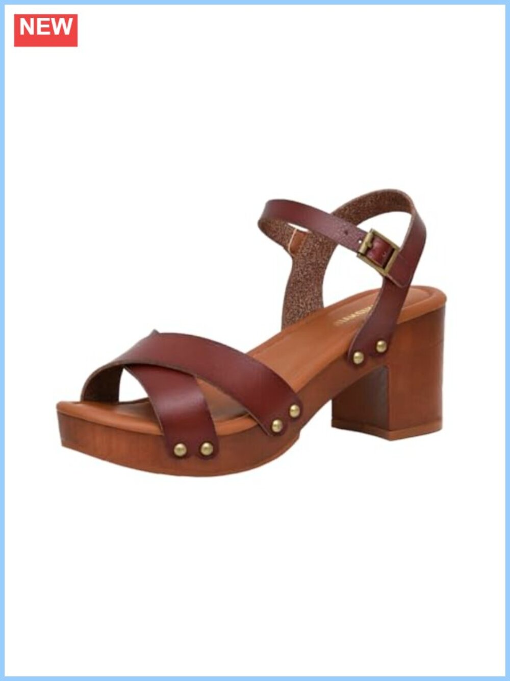 Cushionaire Slate Faux Wood Heel Sandals Women Platform Chunky Block Heel